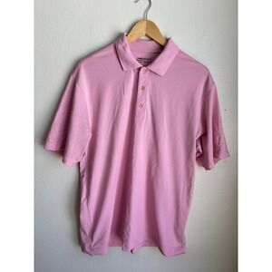 Nike Golf Mens Fit Dry Polo Shirt Pink Short Sleeve Pique Activewear Size M